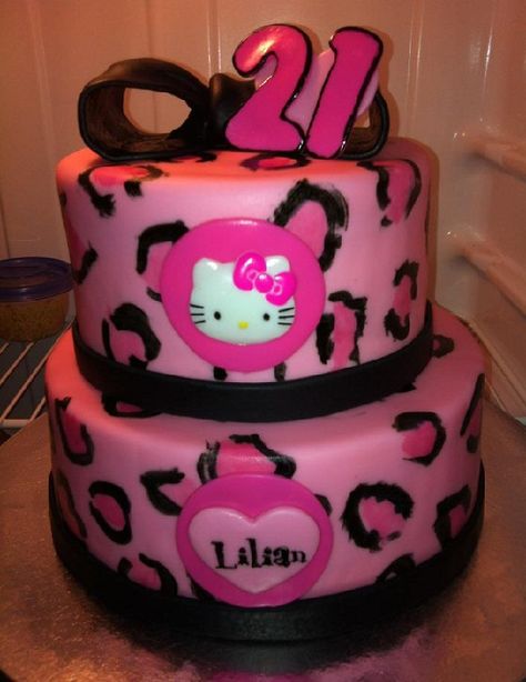 hello Kity Cheetah Print Cakes, Y2k Birthday Party, Hello Kitty Birthday Theme, Hello Kitty Birthday Cake, Sweet Sixteen Birthday Party Ideas, 13 Birthday Cake, Hello Kitty Y2k, Hello Kitty Birthday Party, Sweet 16 Cakes