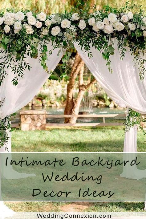 Wedding Gazebo Ideas, Backyard Wedding Ceremony Ideas, Small Backyard Wedding Ceremony, Backyard Wedding Decor Ideas, Wedding Decoration Lights, Front Porch Wedding, Gazebo Wedding Decorations, Rustic Backyard Wedding, Wedding Outdoors