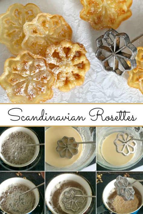 Rosettes Cookie Recipe, Rosette Recipe, Pastry Treats, Rosette Cookies, Glutenfri Baking, Grateful Prayer, Norwegian Food, Scandinavian Food, Thankful Heart