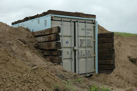 Underground Shipping Container Homes - could possibly be used as an underground shelter?. Description from pinterest.com. I searched for this on bing.com/images Shipping Container Sheds, Shipping Container Buildings, Container Living, Pool Diy, Underground Shelter, Shipping Container Cabin, Sea Containers, Container Conversions, Container Cabin