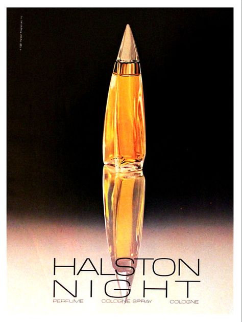 Cleopatra's Boudoir: Halston Night by Halston c1980 Fragrance Ad, Perfume Ad, Bulgarian Rose, Ad Campaigns, Body Powder, Cologne Spray, Solid Perfume, Rose Oil, Luxury Fragrance