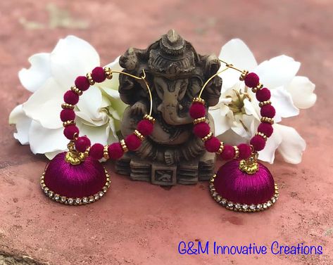 Silk Thread Jhumkas, Silk Thread Earrings Designs, Silk Bangles, Silk Thread Earrings, Thread Bangles Design, Silk Thread Jewelry, Silk Thread Bangles, Thread Bangles, Bangles Design