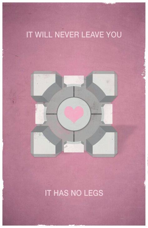 Companion cube Portal Valve, Companion Cube, Valve Games, Aperture Science, Portal Game, Portal 2, Video Game Posters, Nerd Life, Geek Art