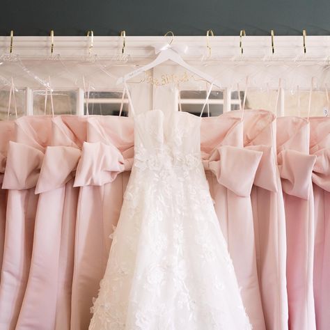 Pink Bow Wedding, Light Pink Wedding Theme, Bridesmaid Dresses Princess, Broadmoor Wedding, Pink Bridesmaids Dress, Pale Pink Wedding, Girly Wedding, Baby Pink Wedding, Light Pink Bridesmaid Dresses