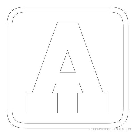 Printable Block Letter Stencil A Block Alphabet Letters Free Printable, Free Letter Stencils, Abc Quilt, Letter Stencils To Print, Block Letter Alphabet, Alphabet Letter Templates, Free Printable Alphabet, Free Stencils Printables, Letter Templates Free