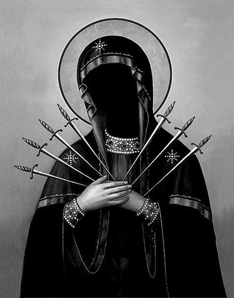 Kartu Tarot, Arte Occulta, Art Noir, Our Lady Of Sorrows, Hakone, Occult Art, Arte Obscura, 문신 디자인, Arte Horror