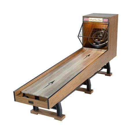 Barrington Coventry Collection 10ft. Roll and Score Game with Electronic Scorer is a must for any Game Room! This Roll and Score game has LED lights and a beautiful oak finish, with rust-resistant metal legs to enhance any game room or basement. The table comes with a built-in ball return, electronic scoring, and arcade sound effects will keep your family entertained for hours Piscina Rectangular, Basement Games, Skee Ball, Game Room Basement, Game Room Family, Arcade Machine, Basement Bar, Basement Decor, Home Modern