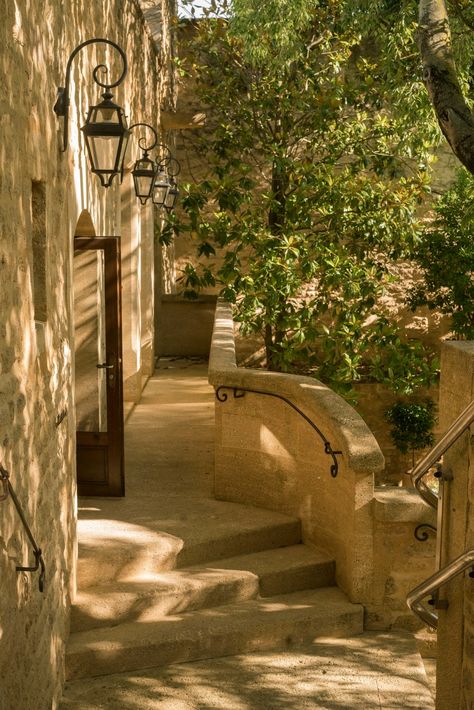 Le Vieux Castillon: Luxury in the South of France | ZsaZsa Bellagio - Like No Other Sandstone Castle, Arch Stairs, Provence House, Classic Mansion, Mediterranean Vibes, Jamie Beck, A Well Traveled Woman, South France, Hotel Inspiration