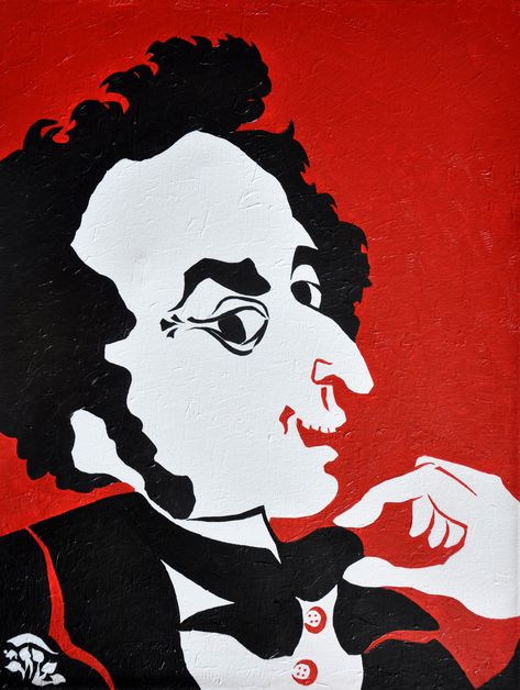 "Felix Mendelssohn," acrylic on canvas, 18" x 24" (2018) Felix Mendelssohn, Classical Music, Music Stuff, Music Art, Acrylic On Canvas, Snow White, Disney Princess, Collage, Disney Characters