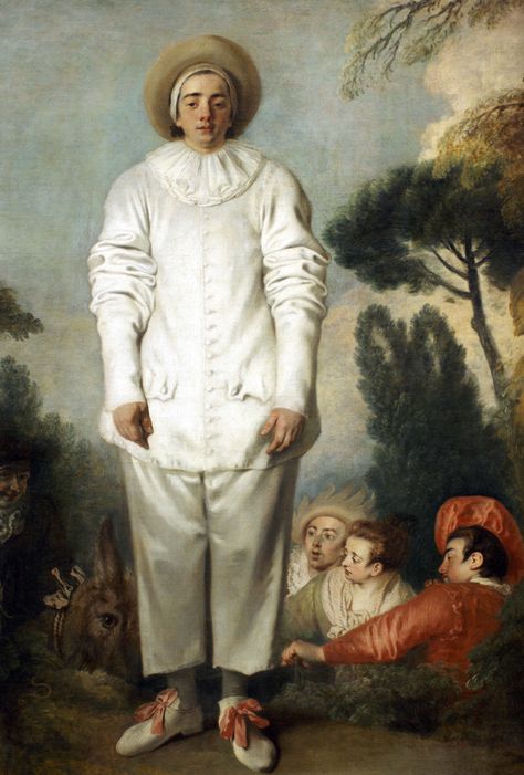 Pierrot (Gilles) - Jean-Antoine Watteau (French), Louvre, Paris Antoine Watteau, Jean Antoine Watteau, Rococo Art, Istoria Artei, French Rococo, Louvre Paris, Louvre Museum, Painting Reproductions, Drawing Tutorials