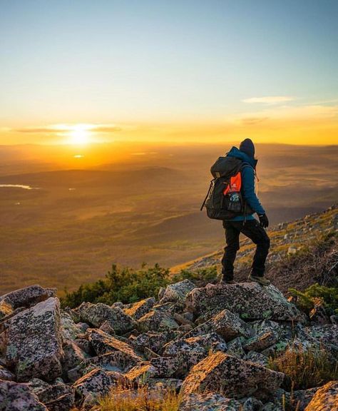 In The Mountains, The Sunset, Rocky, Hiking, Sun