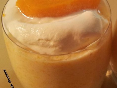 Peachy keen and simple to make. A no cook, light and easy refrigerator dessert. Prep time does not include refrigeration times. Peach Mousse, Peach Jello, Souffle Recipes, Peach Puree, No Cook, Canned Peaches, Mousse Recipes, Peachy Keen, Peach Recipe