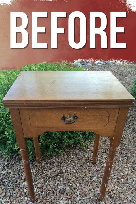 Repurposed Sewing Table Repurposed Sewing Table, Old Sewing Machine Table Repurposed, Old Sewing Machine Table Ideas, Sewing Machine Table Repurposed, Sewing Machine Table Ideas, Sewing Table Makeover, Old Sewing Machine Table, Old Sewing Tables, Small Entry Tables