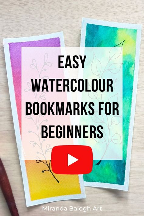 Learn how to paint easy watercolour bookmarks for beginners by following along to this step-by-step tutorial on YouTube. In this video, you learn how to paint two floral watercolour bookmarks by using watercolour and ink. Essentially, this beginner-friendly tutorial shows you how to create a DIY watercolour bookmark using mixed media. So take out your art supplies and come paint with me! Beginner Watercolor Painting Tutorial Videos, Watercolour Book Marks, Watercolour Bookmarks Easy, Diy Bookmarks Watercolor, Watercolor Bookmarks Diy, Watercolor Bookmark Ideas, Watercolor Bookmarks Ideas, Monoprinting Techniques, Watercolour Bookmarks