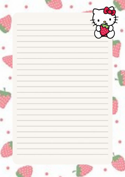 red hello kitty paper for writing Good Notes Daily Planner, Notepad Printable, Ipad Notes, Daily Planner Notepad, Cute Writing, Kawaii Stationary, Hello Kitty Printables, Journaling Stickers, Writing Paper Printable Stationery