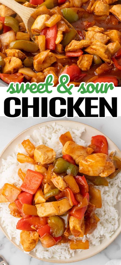 Sweet And Sour Chicken With Pineapple And Peppers, Recipe For Sweet And Sour Chicken, Ww Sweet And Sour Chicken, Sweet And Sour Chicken Freezer Meal, Sweet And Sour Chicken With Broccoli, Sweet And Sour Chicken Marinade, Thai Sweet And Sour Chicken, Sweet And Sour Pineapple Chicken, Sauteed Chicken Recipes Healthy