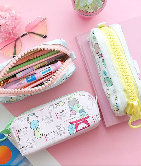 Kawaii Studying, Stationery Haul, Girl School Supplies, Personalized School Supplies, Diy Pencil Case, Diy Stationary, Zipper Pencil Case, School Pencil Case, Cute School Stationary