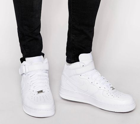 Air Force 1 Outfit, Nike Air Force 1 Mid, Nike Air Force One, New Nike Air Force, Nike High Tops, Air Force 1 Mid, Mid Top Sneakers, Nike Air Force Ones, Nike Shoes Outlet