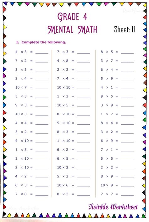 mathematics worksheets Mental Maths Worksheets 4th Grade, Mental Maths Worksheets Grade 2, Math Tricks For Kids, Math Problems For Kids, Year 5 Maths, Mental Math Tricks, 5th Grade Math Games, Math Worksheets For Kids, Easy Math Worksheets