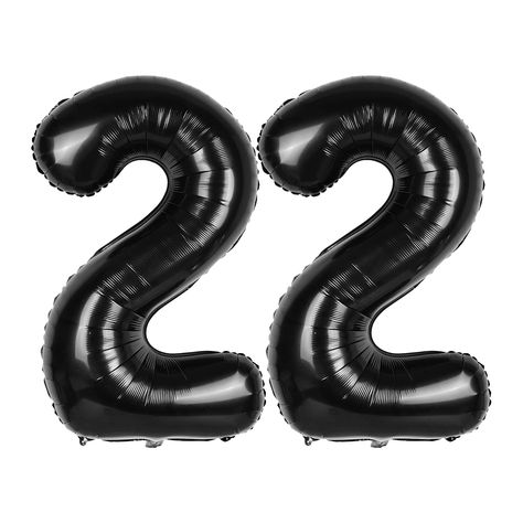 PRICES MAY VARY. What You Get: Package includes 2pcs large 40inch Black number balloons,1 piece of straw.These two big Black number balloons are 40 inches and are perfect for celebrating your 22nd birthday or 22nd anniversary to make your party even more amazing! Quality Party Supplies：All our giant Black number balloons are made of aluminium film, which is a lightweight ,durable, non-toxicity and harmlessness material,not easy to pop,can be safely used around children. They can be reused many times after deflating,environmentally friendly and economical. Wide Applications：These big 40inch Black number balloons are suitable for almost all kind of party , baby's birthday, anniversary party,engagement party, beer party，wedding and so on. The shining and exquisite foil balloon adds fun and me Black 22 Balloons, 22 Balloons Number, 22 Balloons, Birthday Decoration Balloons, Large Number Balloons, 22nd Bday, Balloons For Wedding, 22nd Anniversary, Black Balloon