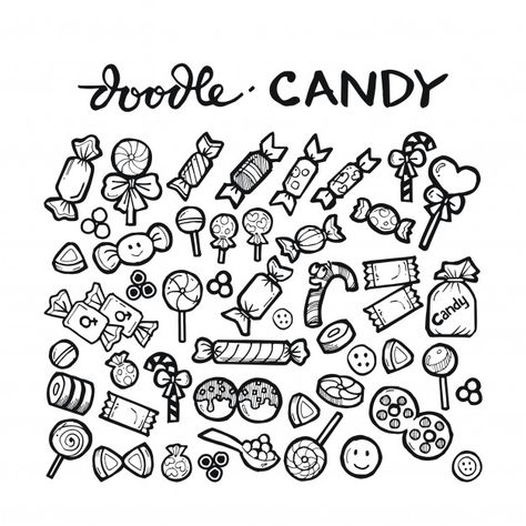 Cute Candy Doodles, Candy Doodles Easy, Small Candy Tattoo, Candy Theme Bullet Journal, Candy Bujo Theme, Candy Jar Drawing, Candy Tattoo Ideas Small, Candy Drawing Cute, Sweet Tattoos Candy