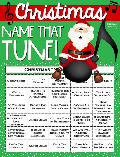 Looking for a fun holiday game with a small or large crowd? This Christmas Name that Tune Printable and Game brings smiles, laughter, and some of the Best Christmas Songs to fill your home this holiday season! #minutetowinit #christmas #christmasgames #namethattune #christmassongs #bestchristmassongs #frugalcouponliving #bestChristmassongs #christmasminutetowinit #freeprintables #printablegames #christmasgamesforkids #chrismtasnamethattune #printables #holidaygames Work Christmas Party Games, Hosting Holiday Party, Fun Holiday Games, Song Names, Best Christmas Songs, Xmas Games, Name That Tune, Fun Christmas Party Games, Work Christmas Party