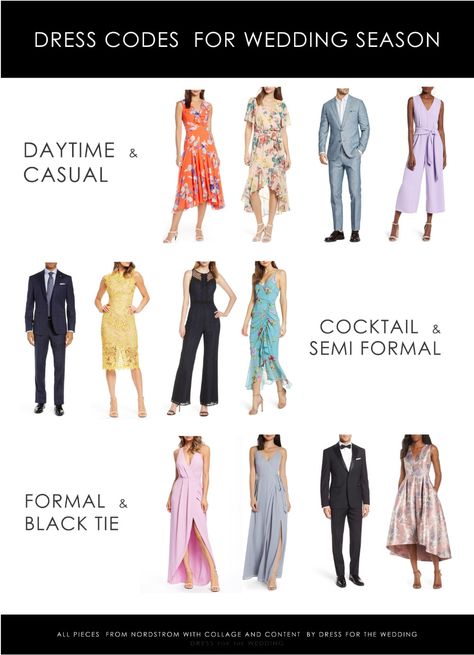 What to Wear for the 2019 Wedding Season with Nordstrom  #sponsoredpost #weddingoutfits #dresscode #weddingstyleideas Types Of Dress Codes For Parties, Cocktail Attire For Women Wedding, Semi Formal Wedding Attire For Guest, Semi Formal Outfits For Women Wedding, Wedding Cocktail Attire, Wedding Guest Semi Formal, Wedding Dresscode, Semi Formal Dress Code, Semi Formal Wedding Attire