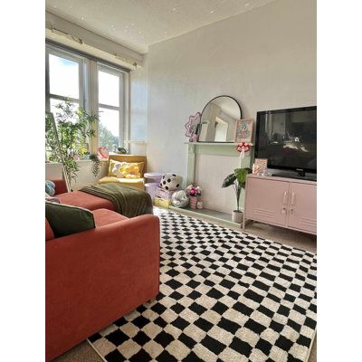 Black and white powder room