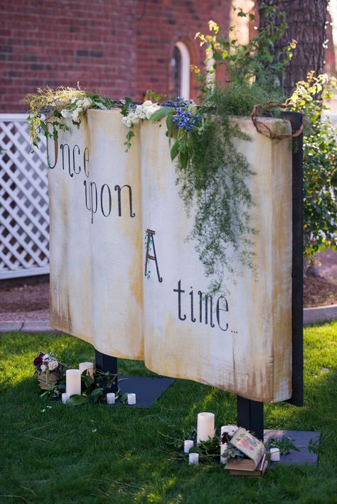 once upon a time life size story book backdrop Enchanted Forest Prom, Book Backdrop, Fairytale Party, Prom Themes, Kind Photo, Storybook Wedding, Enchanted Forest Wedding, Prom Theme, Forest Theme