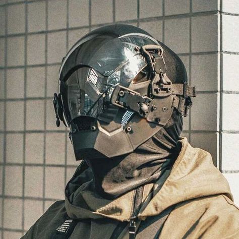 Cyber Helmet Cyberpunk Mask Helmets, Robot Helmet Design, Futuristic Motorcycle Helmet, Cyberpunk Helmet Design, Futuristic Helmet Design Cyberpunk, Techwear Helmet, Cool Helmet Design, Sci Fi Helmet Design, Futuristic Helmet Design