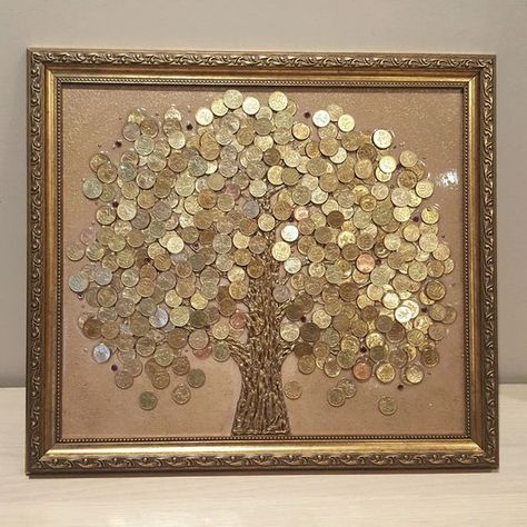 Coin Crafts, Creative Money Gifts, Rocks Painted, Metal Artwork Wall, Coin Art, Knitting Machine Projects, Metal Art Diy, Metal Art Sculpture, Diy Home Decor Easy