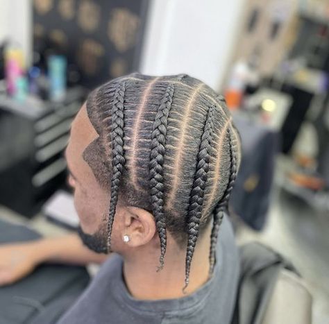 27 Pop Smoke Braids Style Ideas To Look Gorgeous Mens Braids With Taper, New York Braids Men, Men Cornrows Design Short Hair, Cornrow Twist Hairstyles Men, Popsmoke Braids Men Short Hair, Stitch Braids Men Short Hair, 2 Cornrows Men, Braids To The Side Men, Men Short Braids Hairstyles