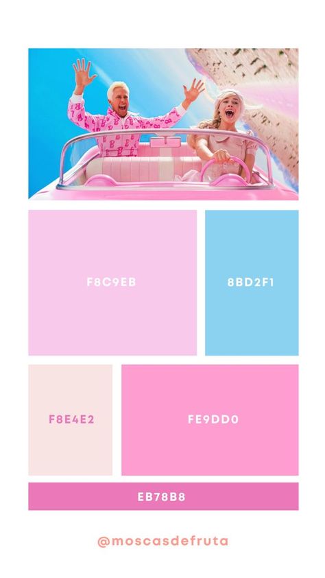 Barbie Pink Palette, Barbie Movie Color Palette, Barbie Pallete Color, Pink Color Palette Aesthetic, Barbie Pink Color Palette, Barbie Design Graphic, Pastel Color Palette Combination, Barbie Design Poster, Barbie Colour Palette