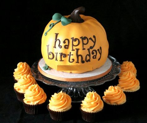 October Birthday Special Images, Quotes Pumpkin Cake Design, Happy Birthday Pumpkin, Pumpkin Shaped Cake, Pumpkin Patch Birthday Party, Iced Pumpkin Cookies, Halloween Pumpkin Cake, Pumpkin Cake Pops, Pumpkin Patch Birthday, Birthday Pumpkin