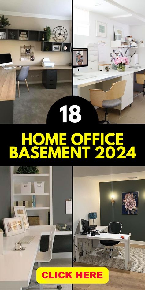 2024 Guide: Transforming Basements Into Chic Home Offices - Layouts, Ideas & Tips Home Office In Basement Ideas, Cozy Home Office Small, Farmhouse Layouts, Small Basement Office, Home Office Basement, Small Office Layout, Loft Home Office, Modern Farmhouse Layout, Trendy Home Office