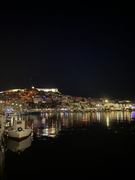 Greece Kavala, Greece At Night, Kavala Greece, Fake Insta, Greek Summer, Dream Trips, Night Scenery, Night City, Travel Dreams