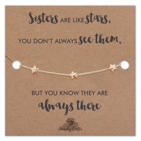 PRICES MAY VARY. Melt her heart - If you want to go above and beyond and find the perfect Sister gifts for christmas, birthday or just because, this sparkly star sister bracelet is the perfect way to make her smile. Fits all sizes - These cute Sister gifts from sister have a matching extender to ensure they will fit any size wrist. Make her smile every day - She will think of you everytime she wears this stylish and classy Sister bracelet. Perfect for any occasion - Whether you are looking for s What To Gift Sister On Her Birthday, Birthday Gifts For Twin Sister, Bday Ideas For Sister, Birthday Idea For Sister, Birthday Gift For Sister Ideas Unique, Christmas Present Ideas For Sister, Diy For Sister, Gift Ideas For Sister Birthday, Diy Gifts For Sisters