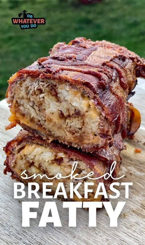 Amazing Smoker Recipes, Breakfast Fatty, Bacon Weave, Pellet Smoker Recipes, Smoked Recipes, Outdoor Cooking Recipes, Crispy Hashbrowns, Big Families, Smoked Food