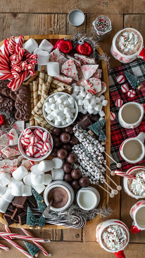 Hot Cocoa Board, Treat Boards, Christmas Eve Movie, Cocoa Board, Treat Board, Girls Christmas Party, Holiday Movie Night, Rain Fall, Xmas Movies