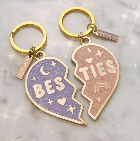 Besties Forever Candle - Etsy curated on LTK Best Friend Keychain For 2, Best Friends Keychains, Preppy Keychain, Best Friend Keychain, Friend Keychain, Lilac Glitter, Anatomical Heart Necklace, Bestie Stuff, Personalised Keyrings