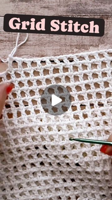 Net Stitch Crochet, Grid Crochet Patterns Easy, Crochet Loop Stitch, Crochet Grid Patterns, Easy Crochet Ideas, How To Do Crochet, Grid Crochet, Crochet Grid, Crochet Knit Stitches