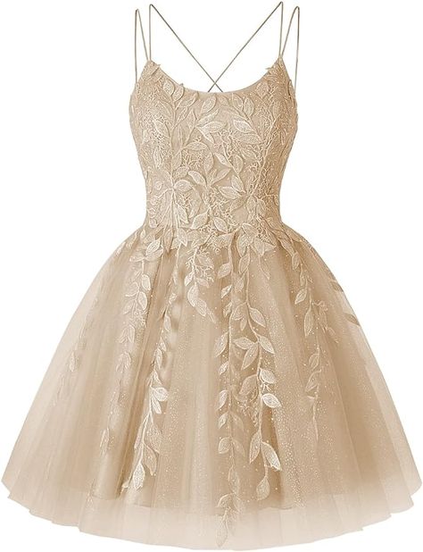 Short Quince Dresses Gold, Tangled Dama Dresses, Gold Dama Dresses Quinceanera Short, Champagne Quince Court Dresses, Beige Dress Formal Short, Gold Dress Knee Length, Beige Dama Dresses Quinceanera, Quinceanera Girls Court Dresses, Sweet Sixteen Court Dresses