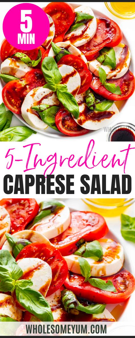 Caprese Salad Recipe Dressing For Caprese Salad, Thanksgiving Caprese Salad, Summer Caprese Salad, Chopped Caprese Salad, Portuguese Salad Recipes, Caprese Salad Dressing, Caprice Salad, Easy Caprese Salad, Ww Salads