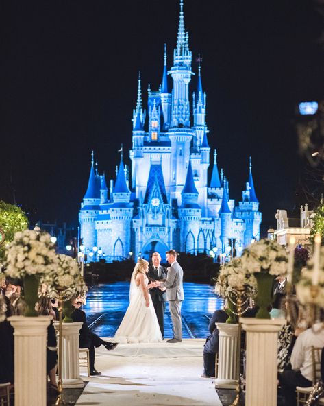 Disney Wedding | Magic Kingdom Wedding Disney Castle Wedding, Magic Kingdom Wedding, Disney Fairytale Wedding, Disney Wedding Ideas, Disney Wedding Venue, Disneyland Wedding, Disney Princess Wedding, Disney World Wedding, Disney Wedding Theme