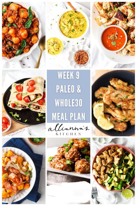 This is Week 9 of my Paleo Whole30 Friendly Meal Plan. I have received a lot of great feedback so I am going to continue to create them. All of this weeks recipes are paleo and whole30 friendly. If they are AIP and keto friendly it will say in the description. Feel free to use previous week’s meal plans that can be found on my blog. #whole30 #mealplan #dietplan #paleo Chicken Teriyaki Meatballs, Blt Chicken, Nuggets Chicken, Teriyaki Chicken Meatballs, Teriyaki Meatballs, Whole 30 Meal Plan, Crispy Chicken Tenders, Chicken Gnocchi, Paleo Meal Plan