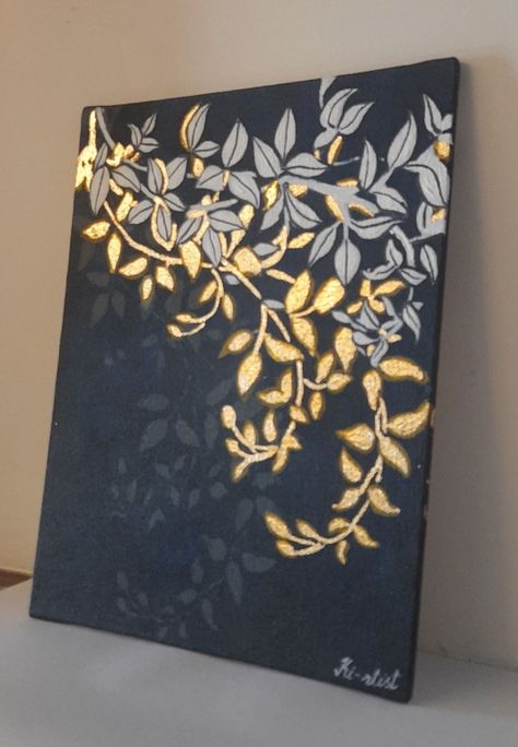 Give that painting a lift with gold leaf Metallic Acrylic Painting, Leaf Painting, Gold Leaf Painting, Painted Leaves, Gold Leaf, Painting Ideas, Acrylic Painting, Gold, Art