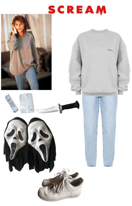 Sidney Prescott Outfit | ShopLook Scream 90s Outfits, Scream Movie Sidney Outfits, 90s Horror Halloween Costumes, Sidney Presscot Outfit, 90s Horror Outfit, Scream Costume Sydney, Scream 1996 Inspired Outfits, Billy And Sydney Scream Costume, Jill Roberts Scream 4 Outfit