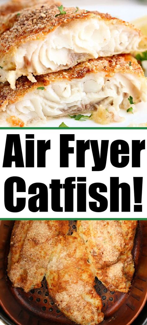 Crispy air fryer catfish is tender inside with a light breading outside. A healthy low carb and delicious dinner idea your family will love. #airfryerfish #airfryercatfish #catfish #ninjafoodifish #ninjafoodicatfish Catfish In Air Fryer, Air Fryer Catfish, Air Fryer Fish Recipes, Easy Pressure Cooker Recipes, Catfish Recipes, Air Fryer Fish, Fried Catfish, Airfryer Recipes, Healthy Low Carb