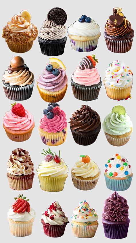 #cupcakes #dessert Aesthetic Cupcake Packaging, Different Types Of Cupcakes, Cupcake Types, Extreme Cupcakes, Cupcakes Decoration Aesthetic, Cupcakes For Birthday, Cupcakes For Sale, Assorted Cupcakes, Bake Sale Packaging