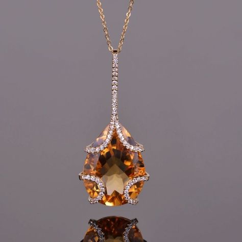 Citrine Fine Jewelry, Champagne Sapphire, Fine Necklace, Extraordinary Jewelry, Fancy Jewelry Necklace, Citrine Jewelry, Citrine Pendant, Topaz Necklace, Jewelry Design Ideas